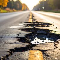 Damaged Public Road Infrastructure in Heavy Traffic Areas