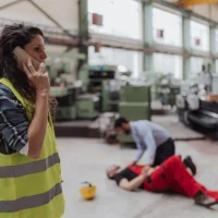 woman-in-a-yellow-safety-vest-talks-urgently-on-the-phone-in-a-factory