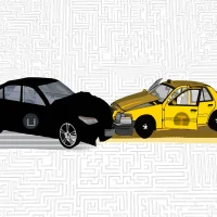 a-black-uber-car-and-a-yellow-taxi-collide-headon