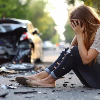 a-distressed-woman-sits-on-the-road