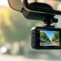 a-car-dashcam-is-mounted-on-the-windshield