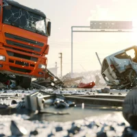 a-chaotic-scene-featuring-multiple-trucks-involved-in-a-serious-collision